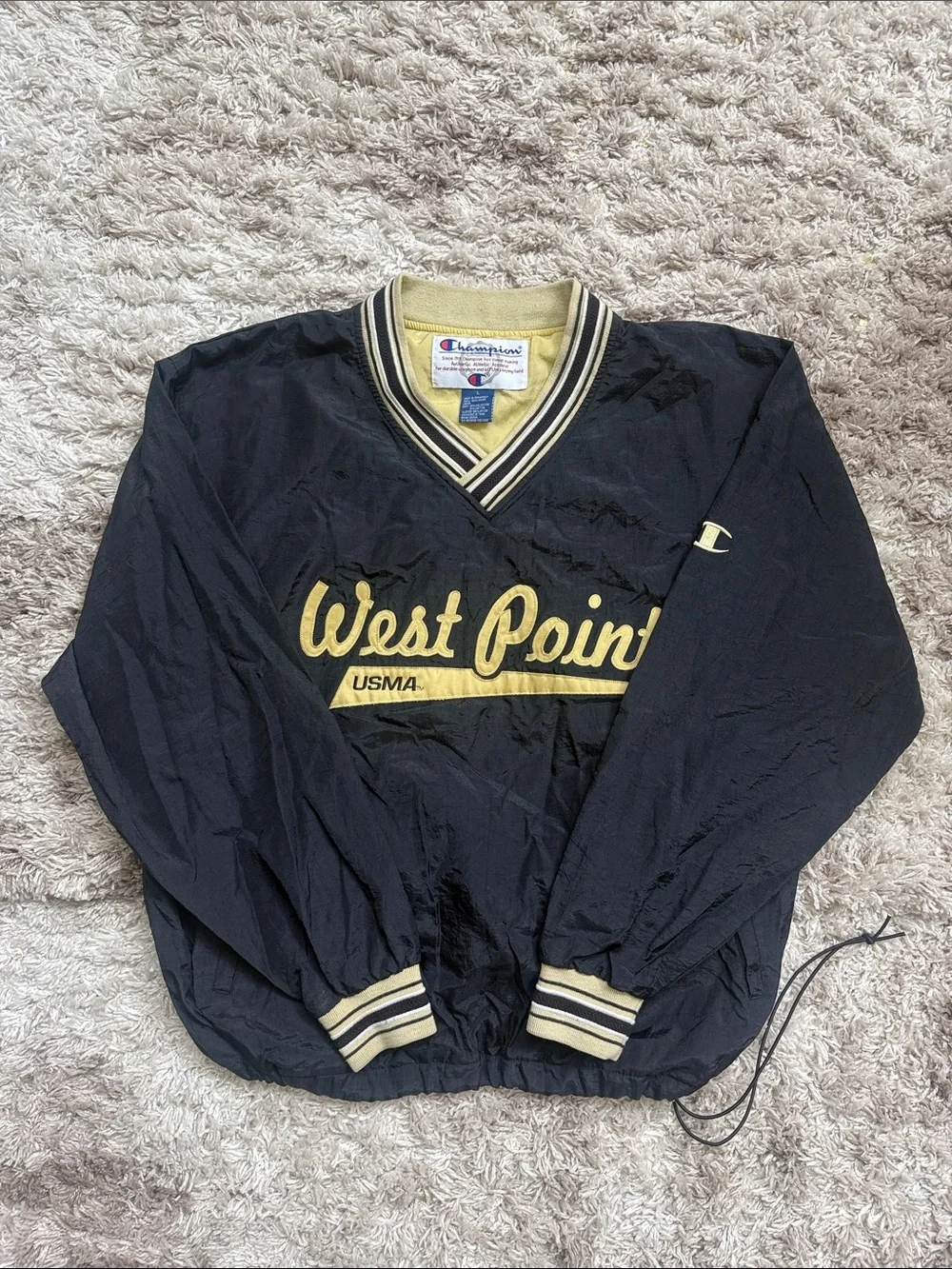 Vintage 90’s Champion West Point USMA Pullover Windbreaker Sweatshirt Sz Large